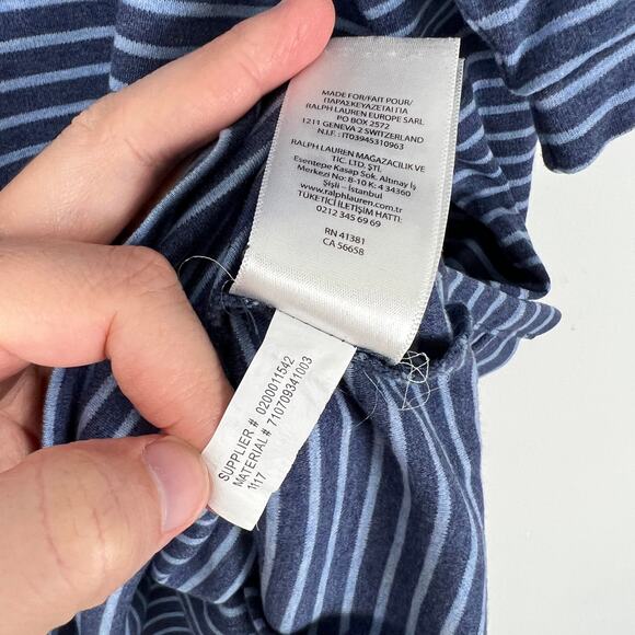 Polo Ralph Lauren Men’s XLarge Blue Striped Classic Fit Golf Preppy Shirt - Picture 8 of 8